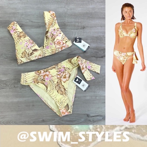 ☀️RIP CURL☀️ PLAYABELLA DEEP V PLAYABELLA HIGHWAIST CHEEKY BIKINI SET - Picture 1 of 17